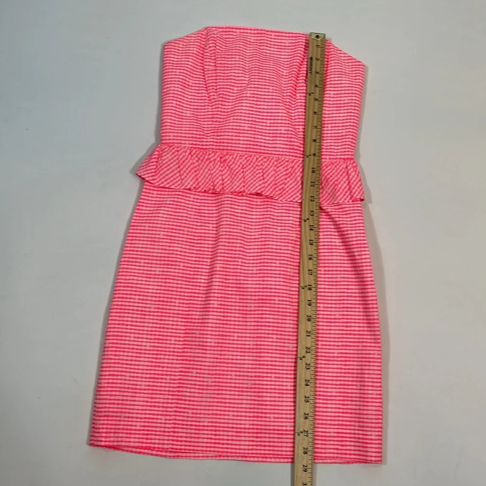 Lilly Pulitzer Strapless Dress Size 0 Bright Pink EUC